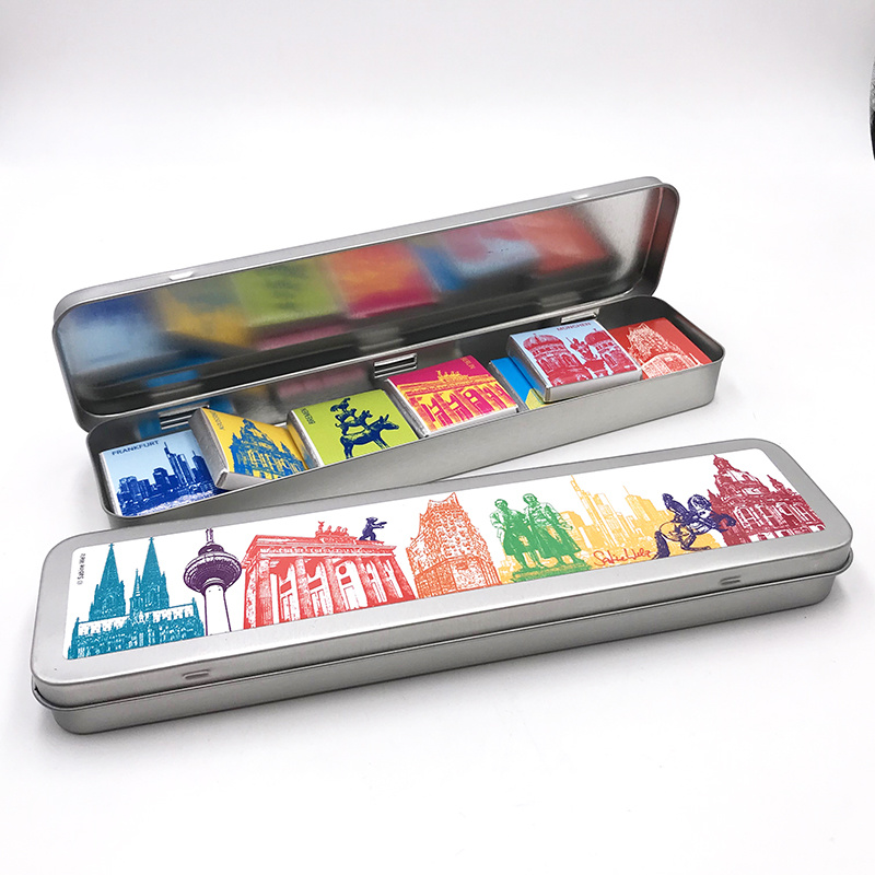 MAGNET-STORIES Chocolate with Germany motifs in a metal tin