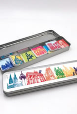 ART-DOMINO® BY SABINE WELZ Chocolate with Germany motifs in a metal tin