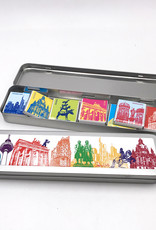 ART-DOMINO® BY SABINE WELZ Chocolate with Germany motifs in a metal tin