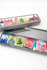 ART-DOMINO® BY SABINE WELZ Chocolate with Germany motifs in a metal tin