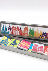 ART-DOMINO® BY SABINE WELZ Chocolate with Germany motifs in a metal tin