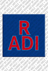 ART-DOMINO® BY SABINE WELZ RADI - Magnet mit dem Vornamen RADI