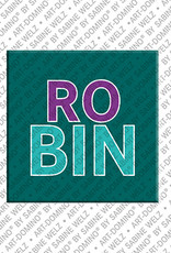 ART-DOMINO® BY SABINE WELZ ROBIN - Magnet mit dem Vornamen ROBIN