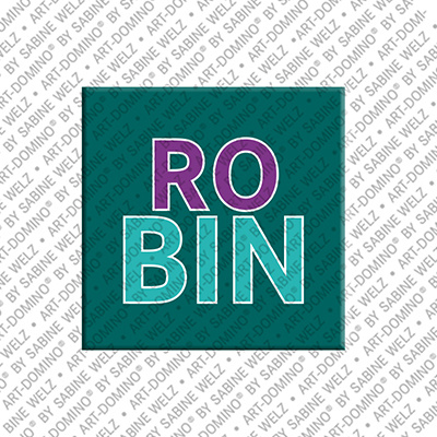 ART-DOMINO® BY SABINE WELZ ROBIN- Magnet with the name ROBIN