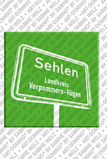 ART-DOMINO® BY SABINE WELZ Rügen - Place name sign Sehlen