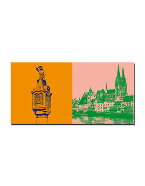 MAGNET-STORIES Regensburg - Bruckmandl auf Steinerner Brücke + Blick über die Donau