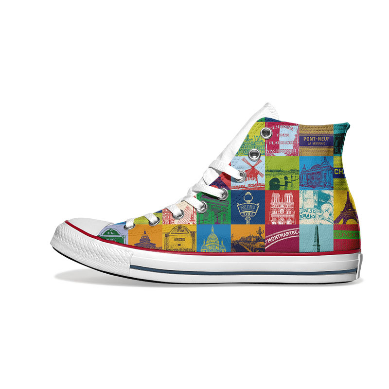 ART-DOMINO® BY SABINE WELZ Chucks avec des motifs de Paris