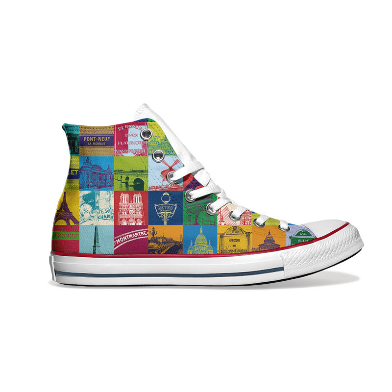 ART-DOMINO® BY SABINE WELZ Chucks avec des motifs de Paris