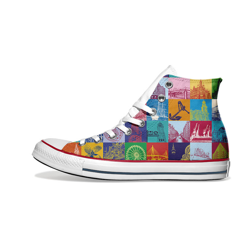 ART-DOMINO® BY SABINE WELZ Chucks avec des motifs de Hamburg