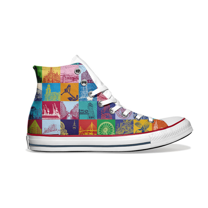 ART-DOMINO® BY SABINE WELZ Chucks avec des motifs de Hamburg