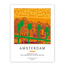 ART-DOMINO® BY SABINE WELZ Plakat - Holland - Amsterdam