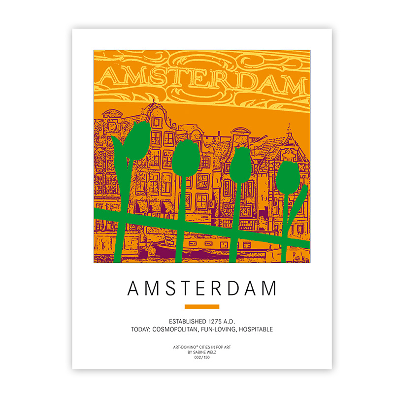 ART-DOMINO® BY SABINE WELZ Plakat - Amsterdam