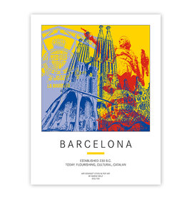 ART-DOMINO® BY SABINE WELZ Poster - Spain - Barcelona