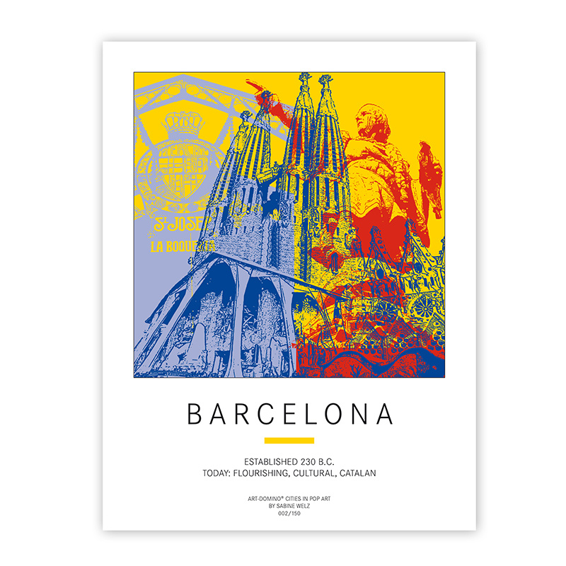 ART-DOMINO® BY SABINE WELZ Plakat - Barcelona