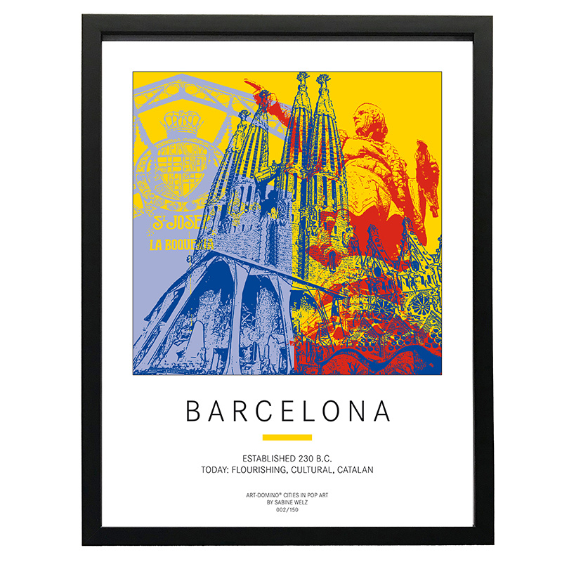ART-DOMINO® BY SABINE WELZ Plakat - Barcelona