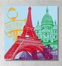 ART-DOMINO® BY SABINE WELZ Canvas Art - France - City-Collage-Paris