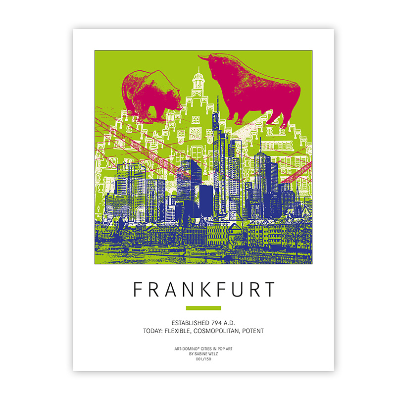 ART-DOMINO® BY SABINE WELZ Poster - Frankfurt