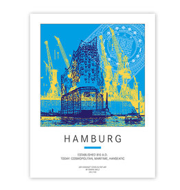 ART-DOMINO® BY SABINE WELZ Poster - Hamburg