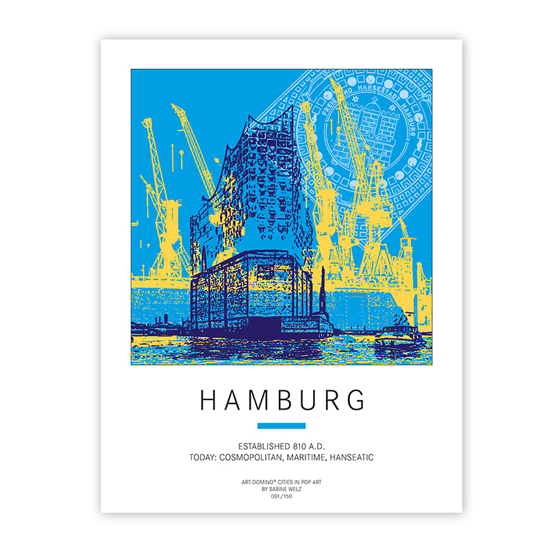 ART-DOMINO® BY SABINE WELZ Plakat - Hamburg