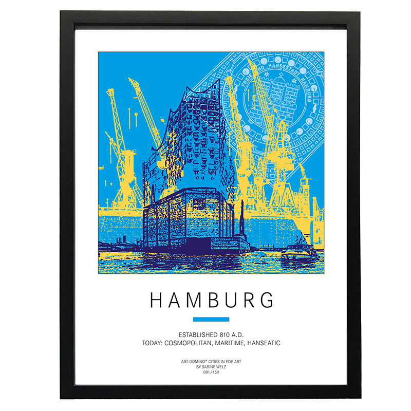 ART-DOMINO® BY SABINE WELZ Plakat - Hamburg