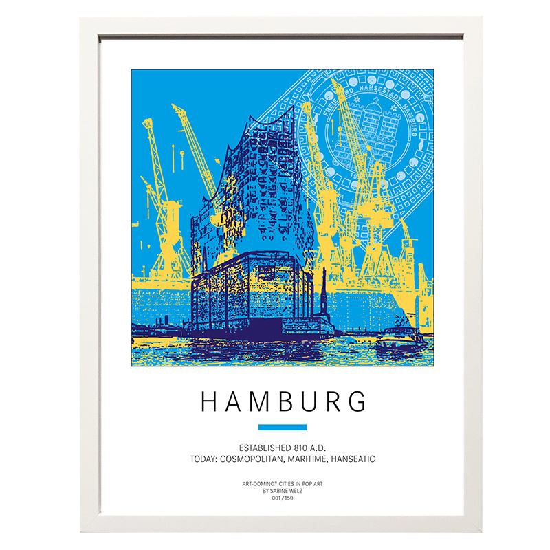 ART-DOMINO® BY SABINE WELZ Plakat - Hamburg