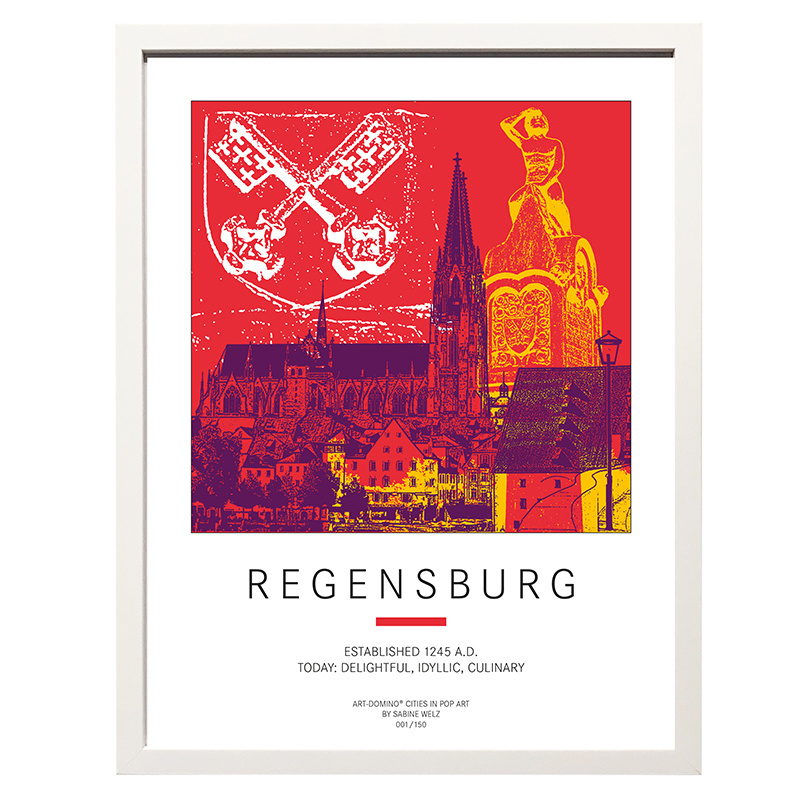 ART-DOMINO® BY SABINE WELZ Poster - Regensburg