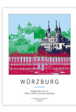 ART-DOMINO® BY SABINE WELZ Poster - Germany - Wuerzburg