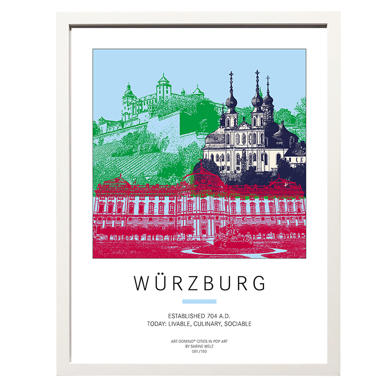 ART-DOMINO® BY SABINE WELZ Poster - Wuerzburg