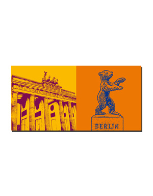 ART-DOMINO® BY SABINE WELZ Berlin - Brandenburg Gate + Bear of Berlin