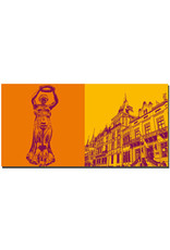 ART-DOMINO® BY SABINE WELZ Luxembourg - Golden Woman + Ducal Palace and Chamber of Deputies