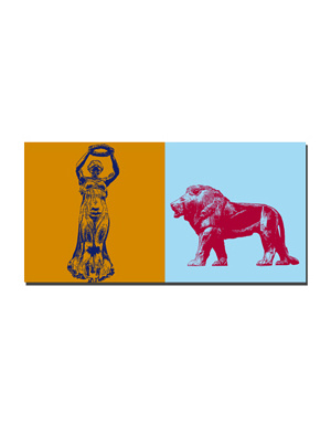 MAGNET-STORIES Luxembourg - Golden Woman + Heraldic lion