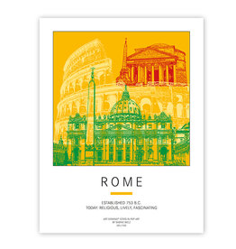 ART-DOMINO® BY SABINE WELZ Affiche - Italie - Rome