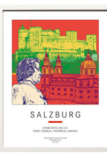 ART-DOMINO® BY SABINE WELZ Affiche - Salzburg