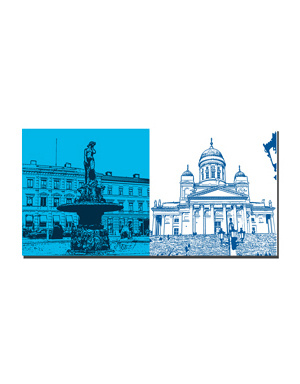 MAGNET-STORIES Helsinki - Havis Amanda fountain + Cathedral with candelabra