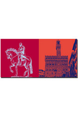 ART-DOMINO® BY SABINE WELZ Florence - Equestrian statue of Cosimo I + Palazzo Vecchio