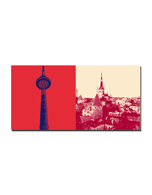 ART-DOMINO® BY SABINE WELZ Tallinn - Teletorn + Vue sur la vieille ville