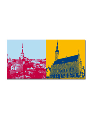 ART-DOMINO® BY SABINE WELZ Tallinn - Vue sur la vieille ville + Mairie