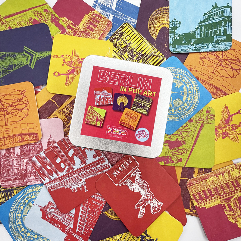 ART-DOMINO® BY SABINE WELZ  Beer coaster memo "Berlin in POP ART"