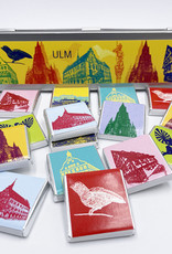 ART-DOMINO® BY SABINE WELZ Chocolate with Ulm motifs in a metal tin