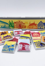 ART-DOMINO® BY SABINE WELZ Chocolate with Weimar motifs in a metal tin