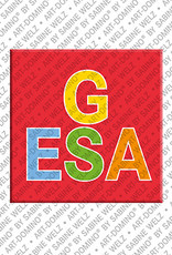 ART-DOMINO® BY SABINE WELZ GESA - Magnet mit dem Vornamen GESA