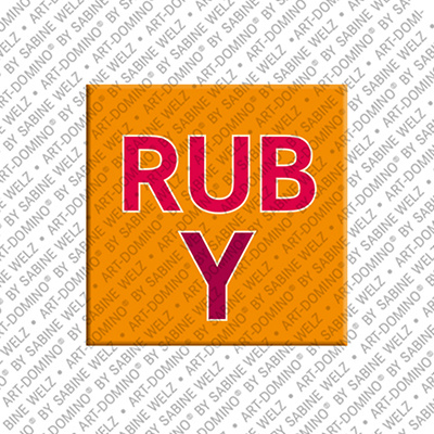 ART-DOMINO® BY SABINE WELZ RUBY - Magnet with the name RUBY
