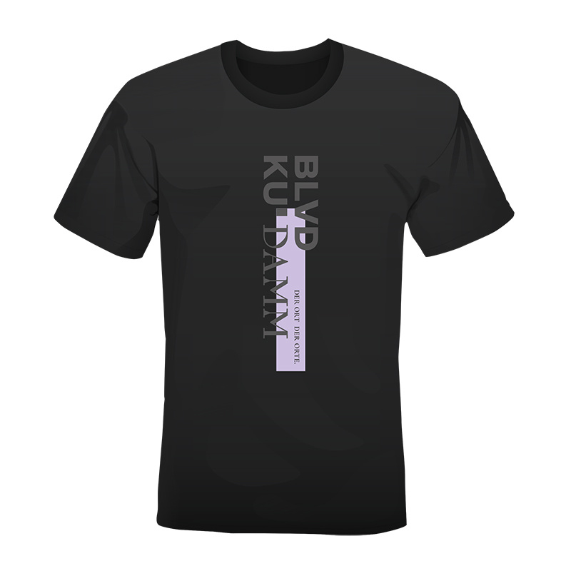 ART-DOMINO® BY SABINE WELZ T-SHIRT BLVD KU'DAMM - Round neck black-purple