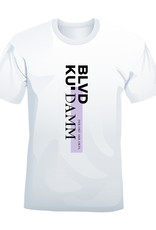 MAGNET-STORIES T-SHIRT BLVD KU'DAMM - Rundhals Weiss-Lila