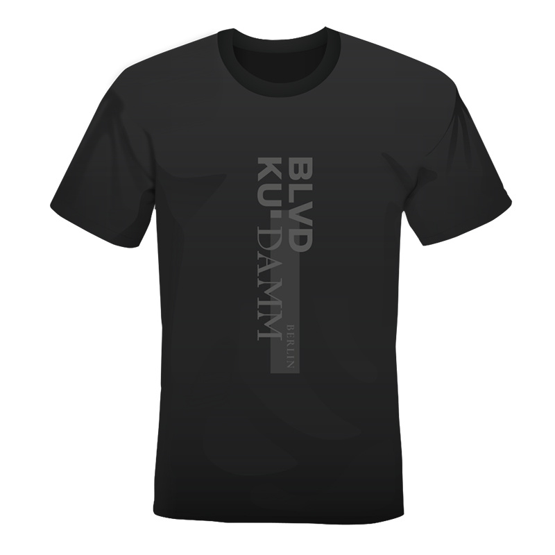 MAGNET-STORIES T-SHIRT BLVD KU'DAMM - Round neck black-grey