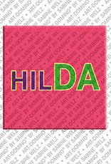 ART-DOMINO® BY SABINE WELZ HILDA - Magnet mit dem Vornamen HILDA