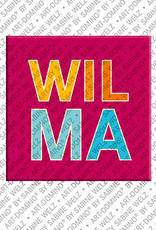 ART-DOMINO® BY SABINE WELZ WILMA - Magnet mit dem Vornamen WILMA