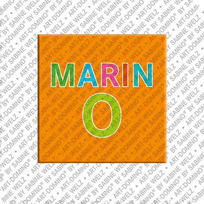 ART-DOMINO® BY SABINE WELZ MARINO - Magnet mit dem Vornamen MARINO