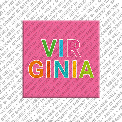 ART-DOMINO® BY SABINE WELZ VIRGINIA - Magnet with the name VIRGINIA