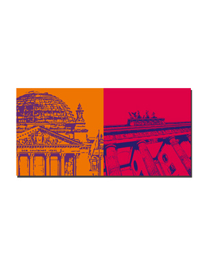 ART-DOMINO® BY SABINE WELZ Berlin - Reichstag building + Brandenburg Gate